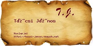 Técsi János névjegykártya