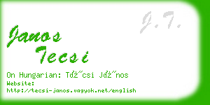 janos tecsi business card